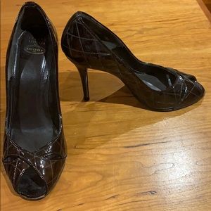 Stuart Weitzman patent leather stilettos.